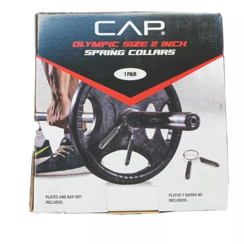 💜 Cap Barbell Cap Olympic 2" Spring Collars, Pair
